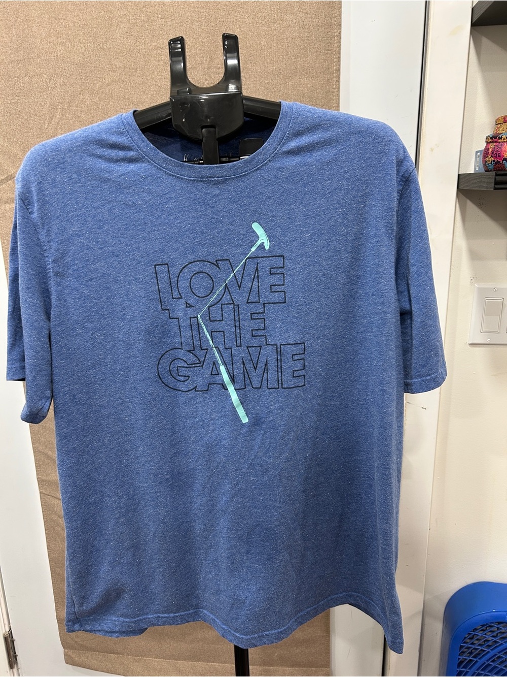 Walter Hagen Blue Graphic 'Love The Game' Tee with Aqua Accent